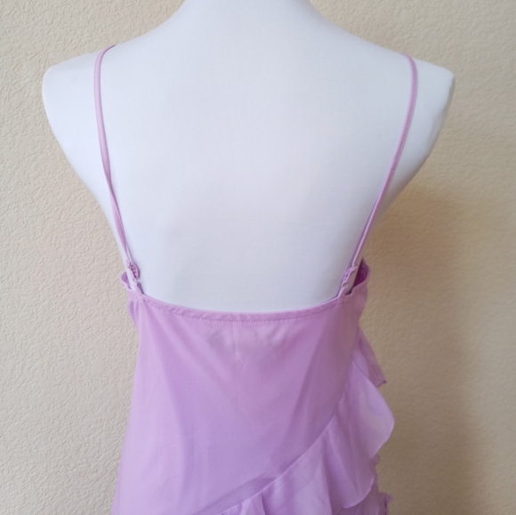 NWT Abercrombie & Fitch lavender ruffle slit front maxi dress - Picture 6 of 6
